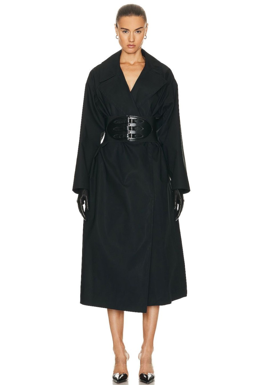 Women ALAÏA Jackets & Coats | Belted Trench Coat Noir