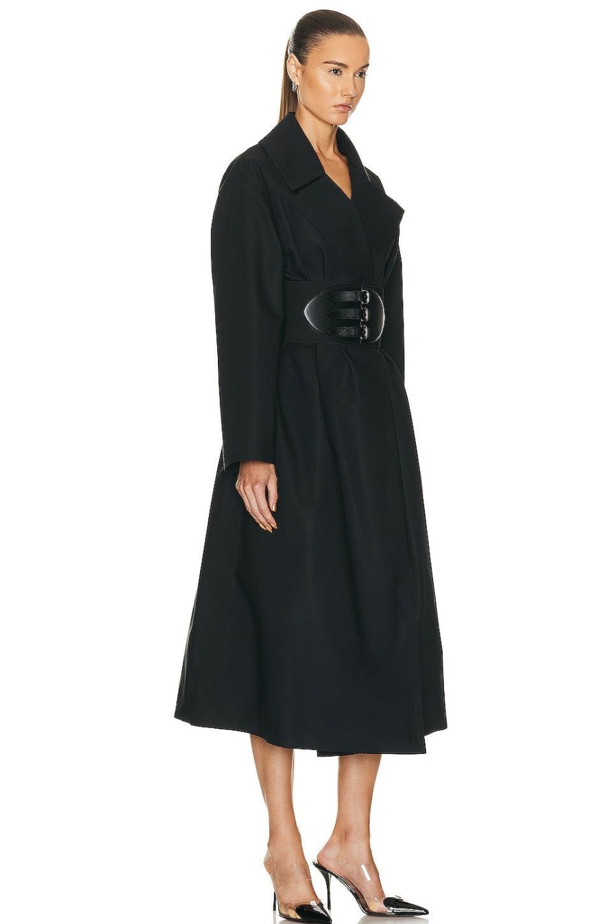 Women ALAÏA Jackets & Coats | Belted Trench Coat Noir