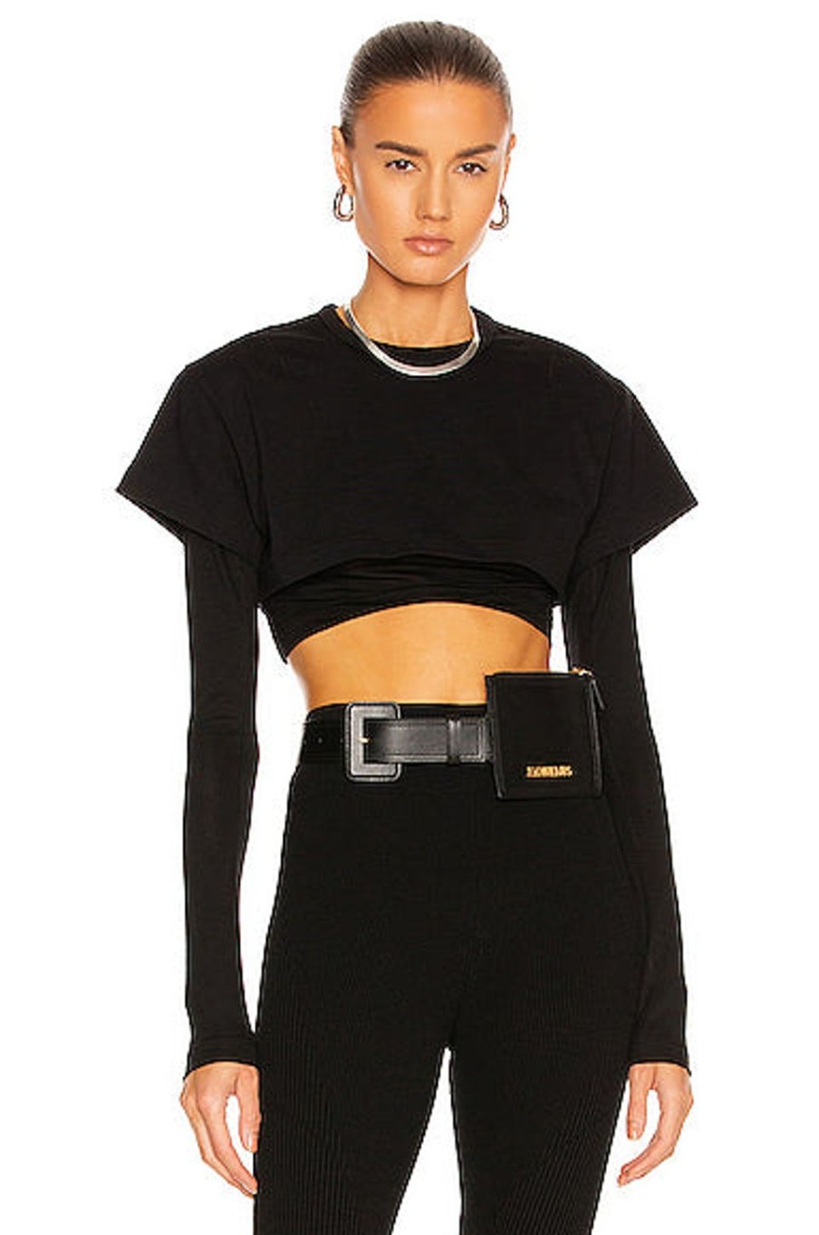 Women JACQUEMUS Tops | Le Double T-Shirt Black