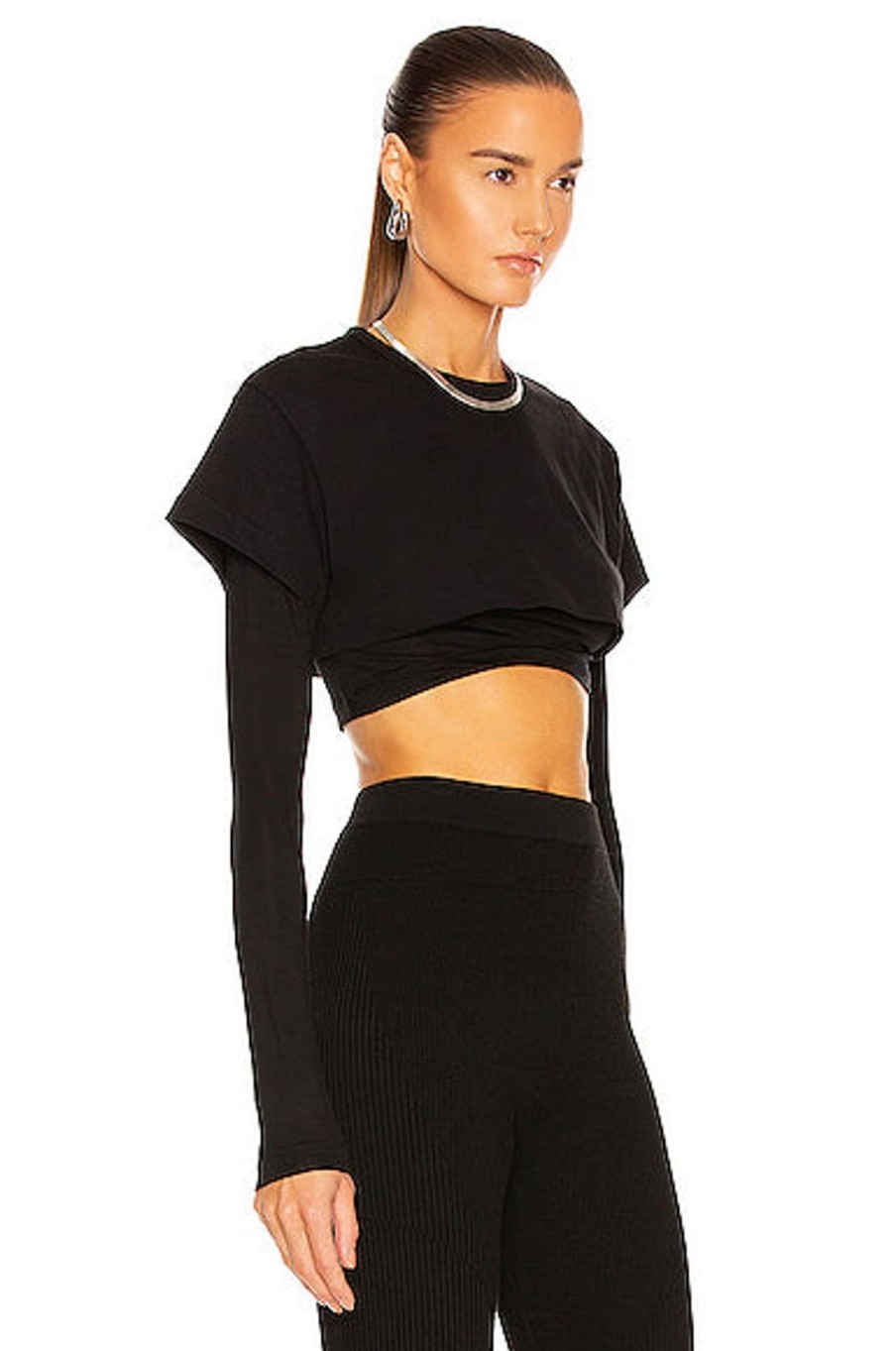 Women JACQUEMUS Tops | Le Double T-Shirt Black