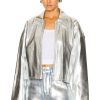 Women Staud Jackets & Coats | Lennox Jacket Silver