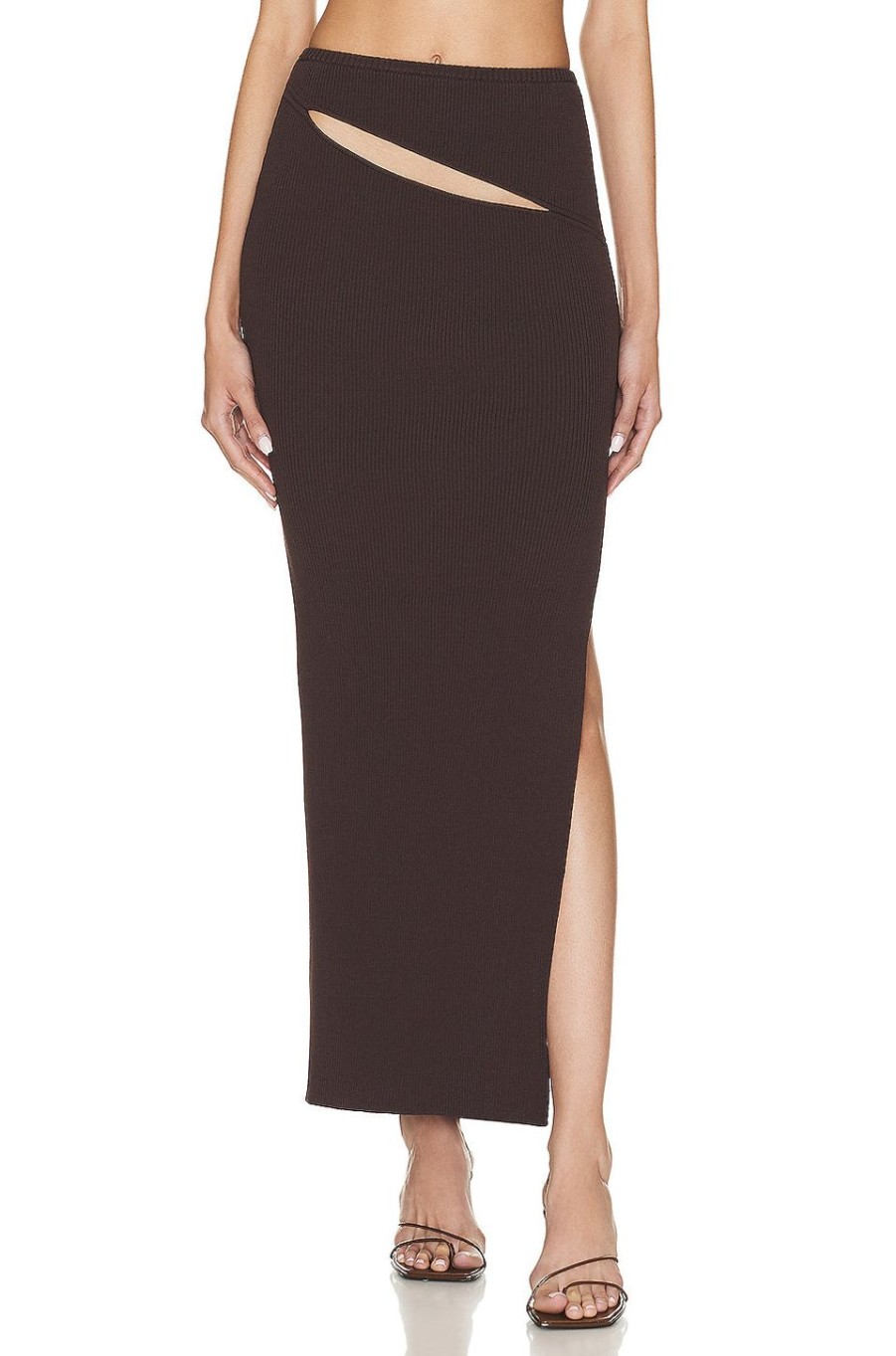 Women Christopher Esber Skirts | Hip Slash Skirt Mahogany