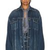 Women NILI LOTAN Jackets & Coats | Adam Oversized Denim Jacket Simon Wash