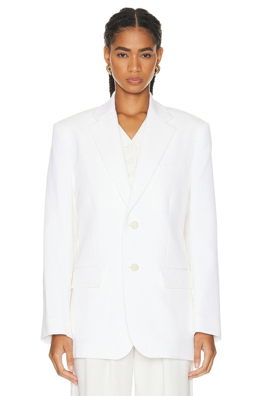 Women NILI LOTAN Jackets & Coats | Boyfriend Jacket Ivory