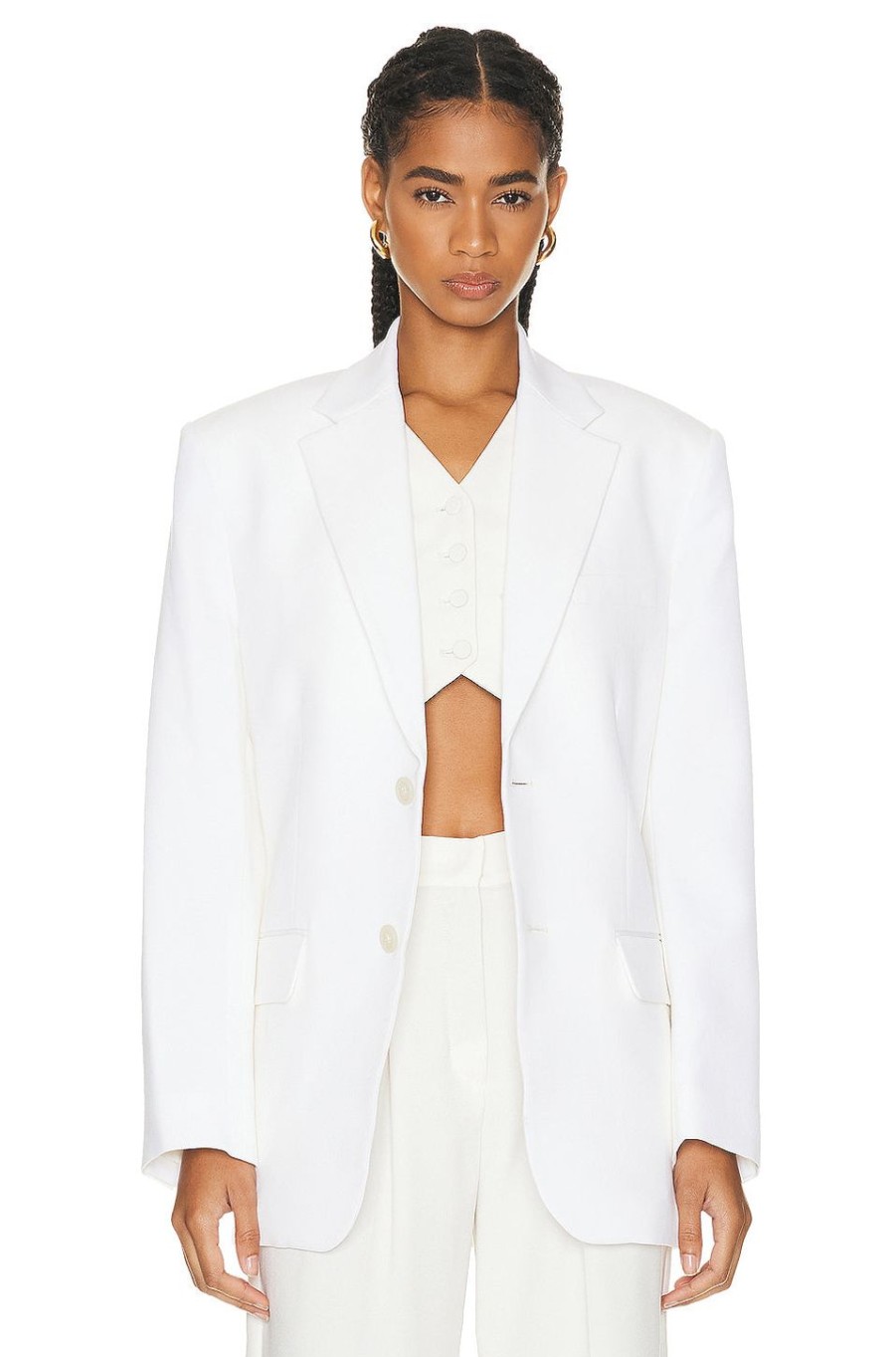 Women NILI LOTAN Jackets & Coats | Boyfriend Jacket Ivory