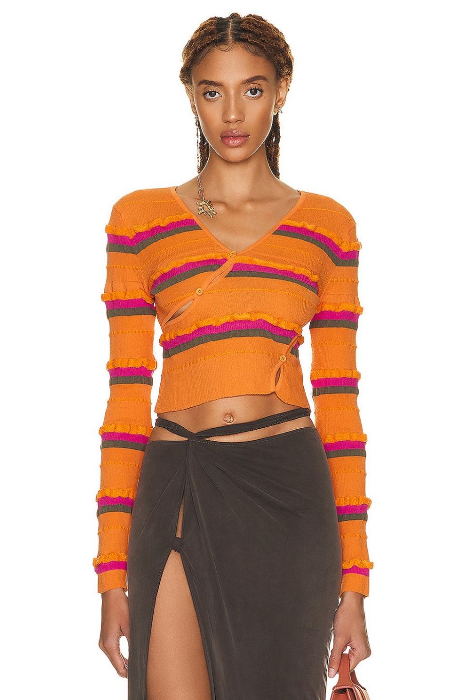 Women JACQUEMUS Sweaters & Knits | Le Cardigan Tordu Orange