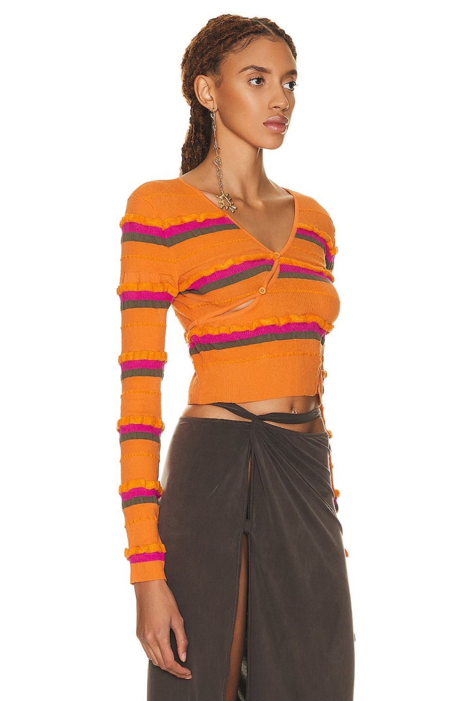 Women JACQUEMUS Sweaters & Knits | Le Cardigan Tordu Orange