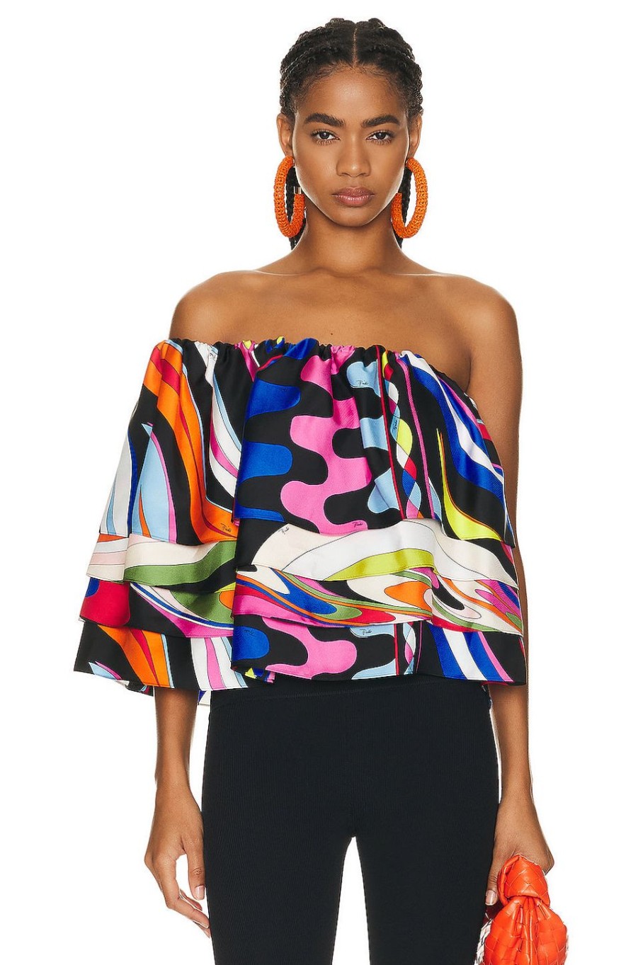 Women Emilio Pucci Tops | Off The Shoulder Top Multicolor