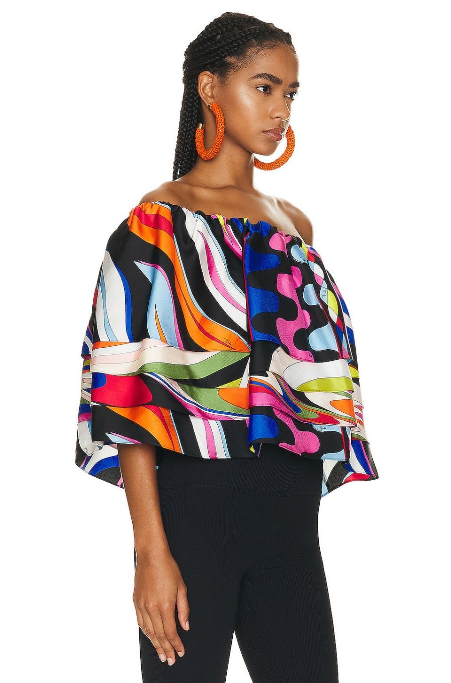 Women Emilio Pucci Tops | Off The Shoulder Top Multicolor