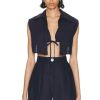 Women MATTHEW BRUCH Tops | Vest With Triangle Top Navy