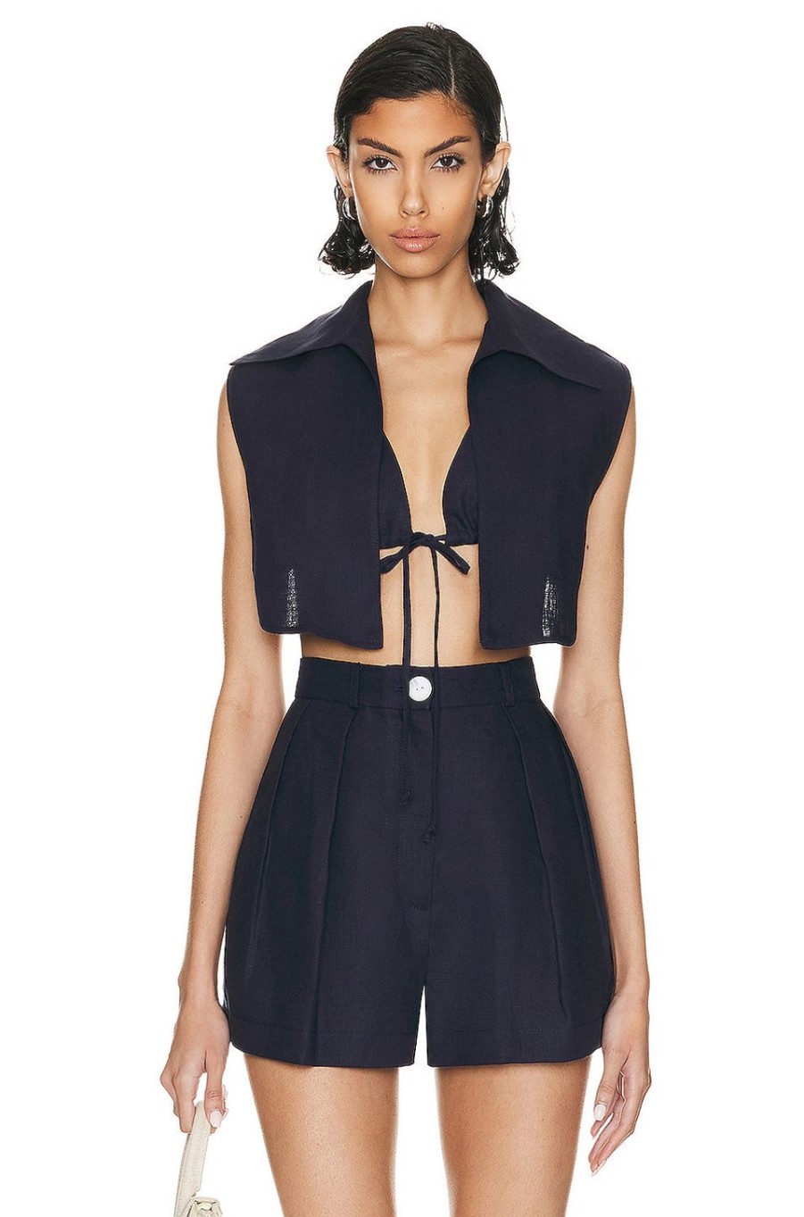 Women MATTHEW BRUCH Tops | Vest With Triangle Top Navy