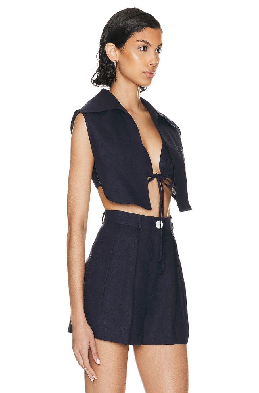 Women MATTHEW BRUCH Tops | Vest With Triangle Top Navy