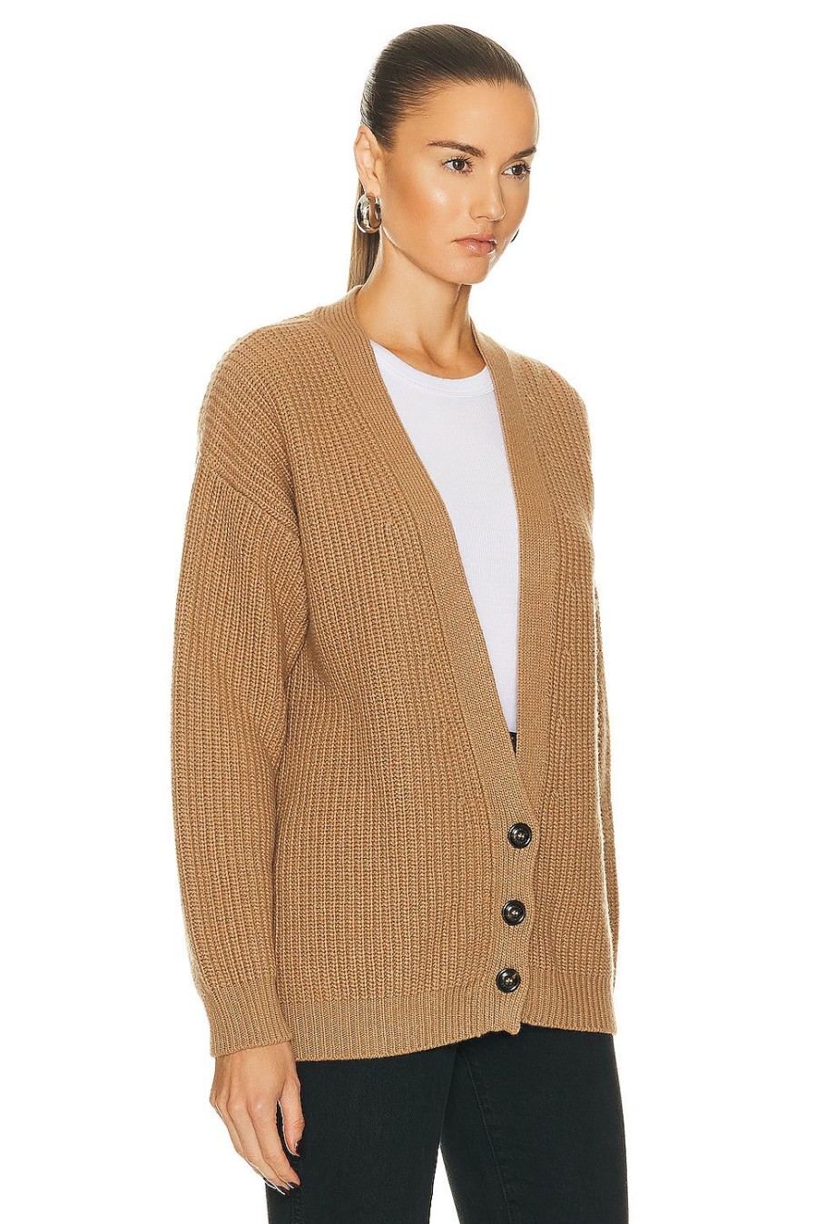 Women Moncler Sweaters & Knits | Long Sleeve Cardigan Camel