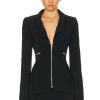 Women Jean Paul Gaultier Jackets & Coats | X Knwls Embroidered Detail Suit Jacket Black