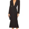 Women Norma Kamali Dresses | Single Breasted Fishtail Midi Dress Black