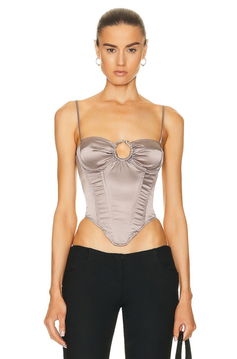 Women Miaou Tops | Deia Corset Silver