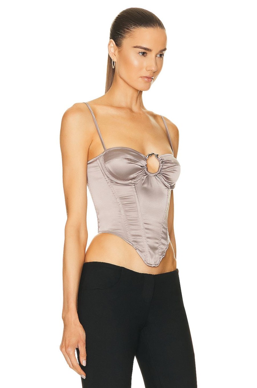 Women Miaou Tops | Deia Corset Silver