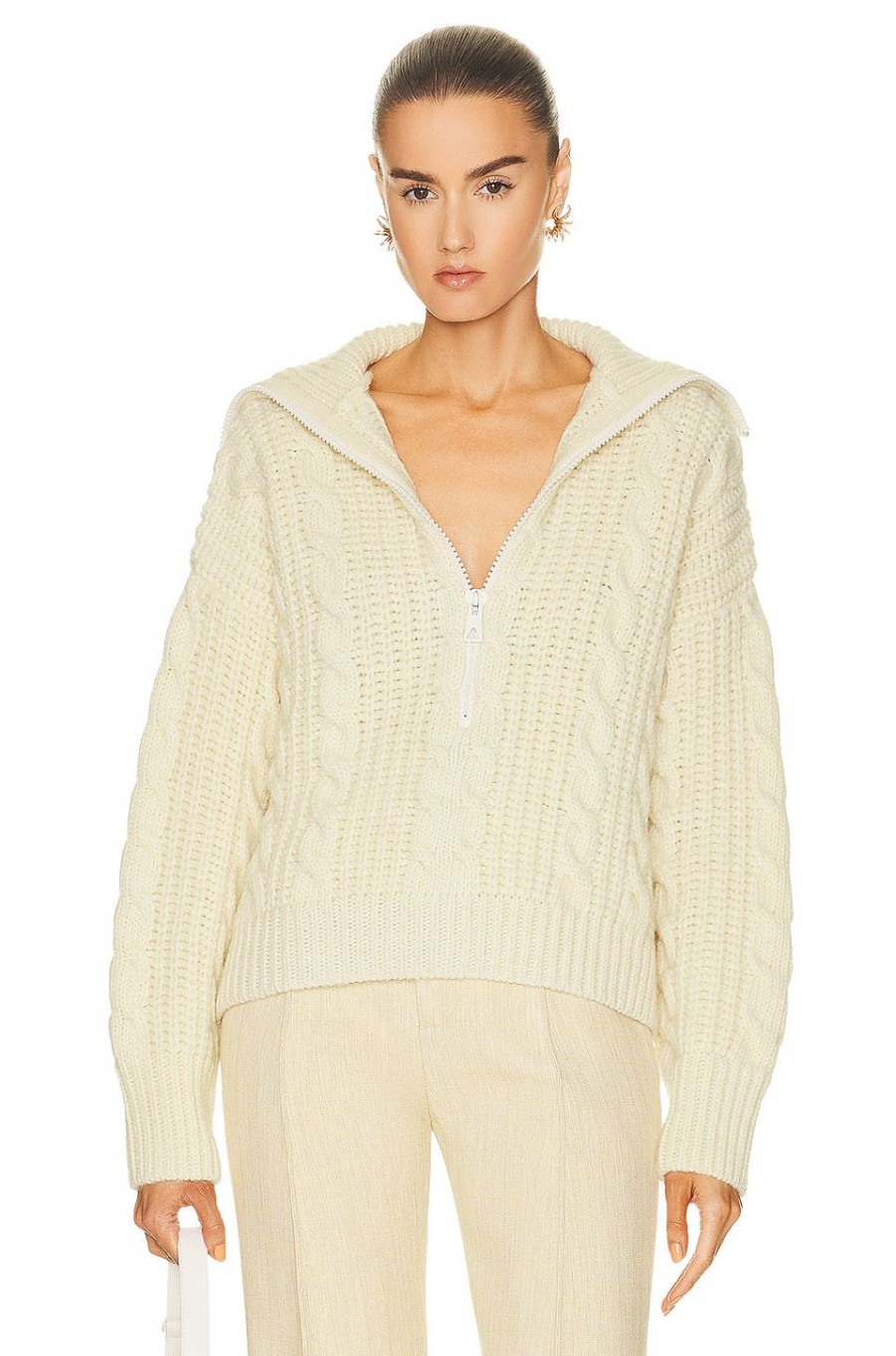 Women Bottega Veneta Sweaters & Knits | Cable Knit Sweater Bone