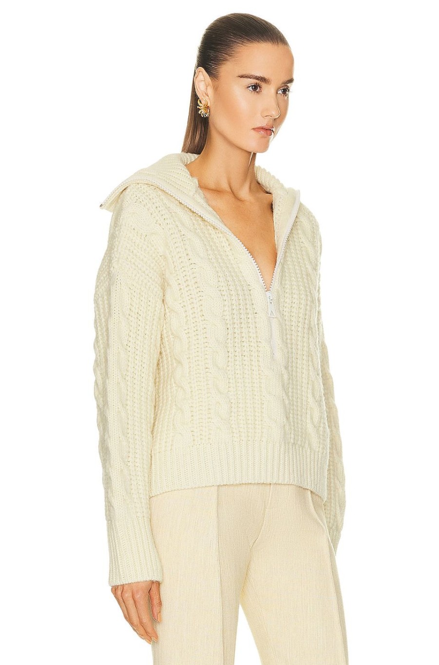 Women Bottega Veneta Sweaters & Knits | Cable Knit Sweater Bone