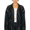 Women Alexander Wang Jackets & Coats | Cropped Track Jacket Black