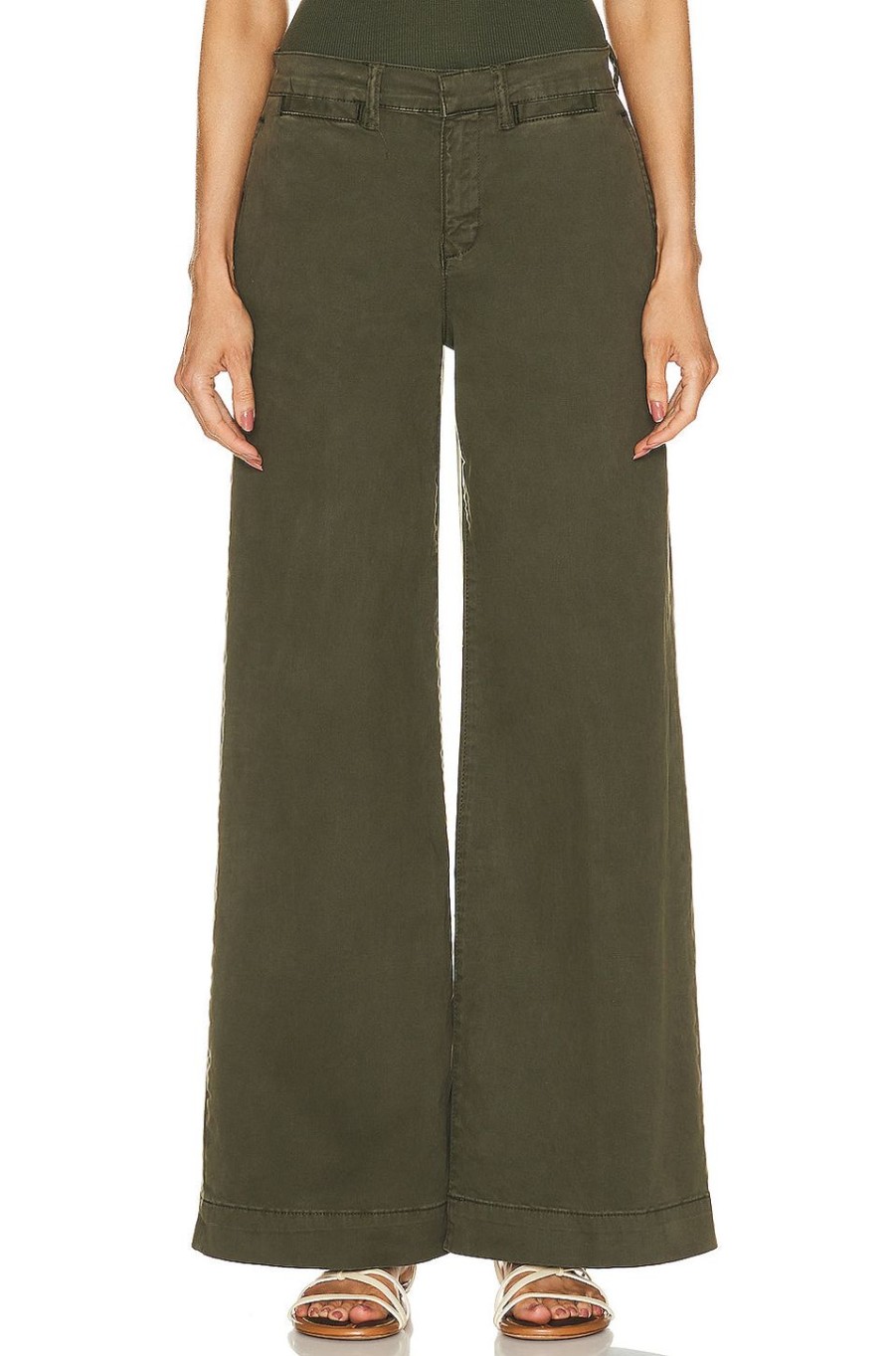 Women FRAME Pants | Wide Leg Tomboy Trouser Washed Fatigue