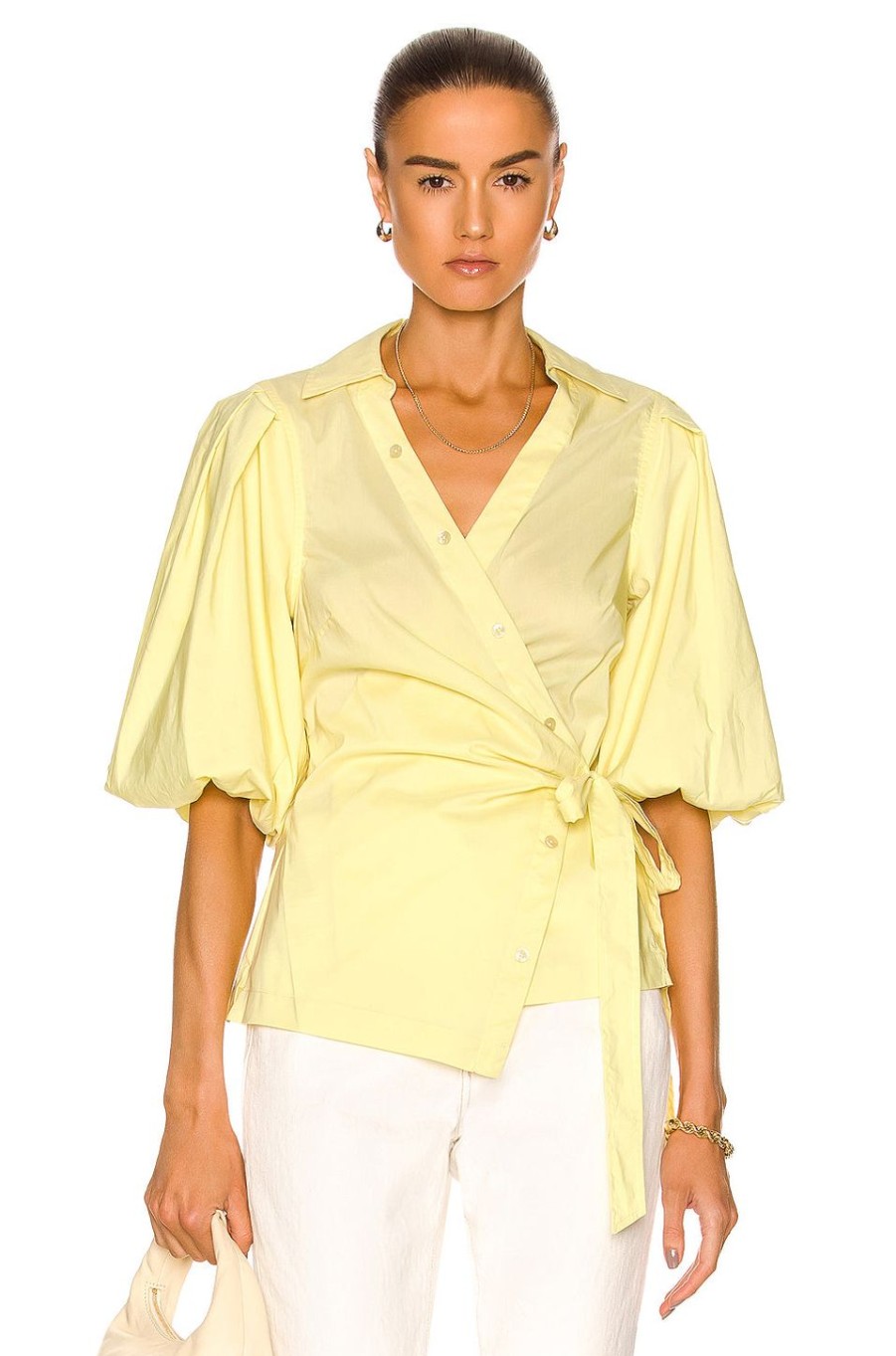 Women SIMKHAI Tops | Aletta Wrap Blouse Chamomile