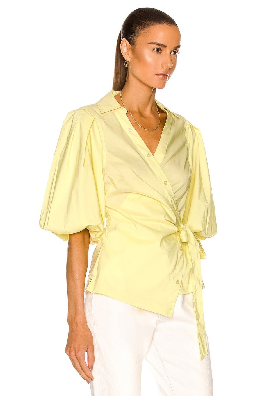 Women SIMKHAI Tops | Aletta Wrap Blouse Chamomile