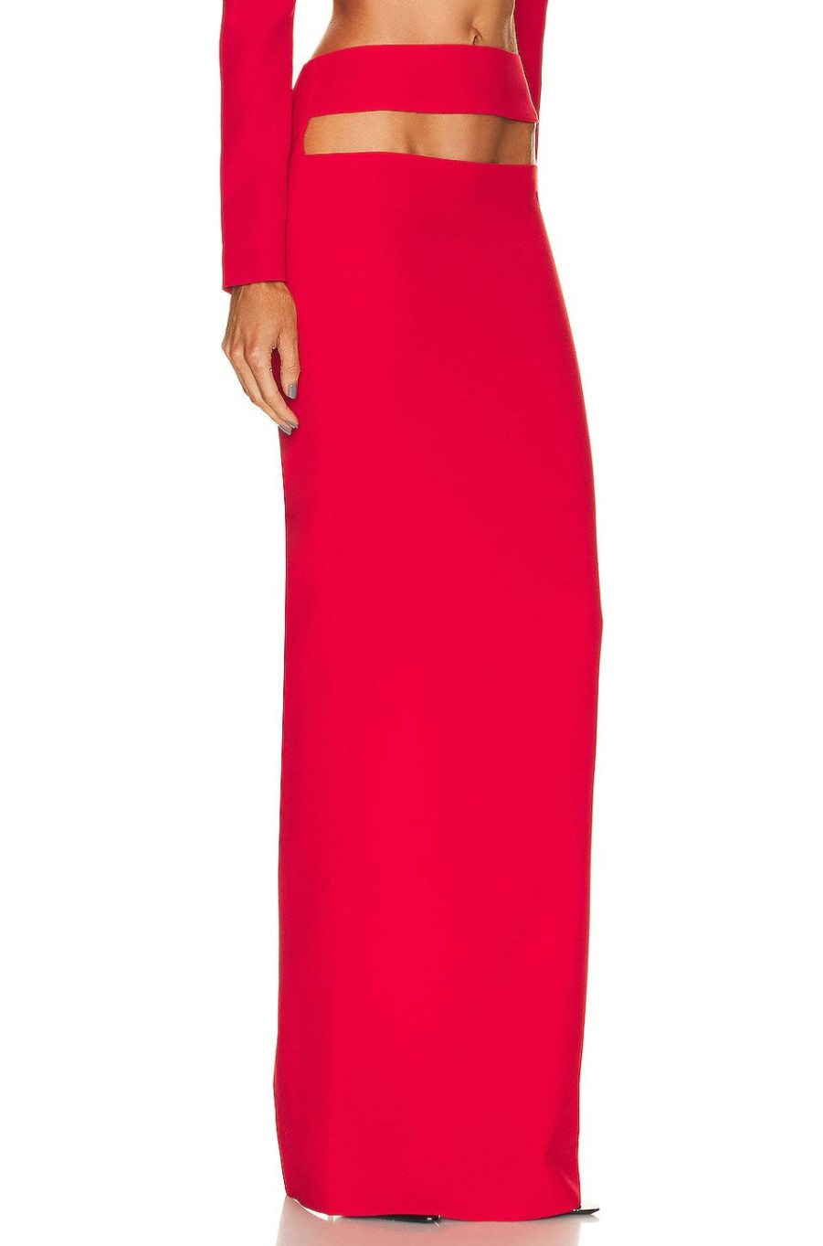 Women MONOT Skirts | Cutout Long Pencil Skirt Red