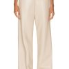 Women Enza Costa Pants | Soft Leather Straight Leg Pant Khaki