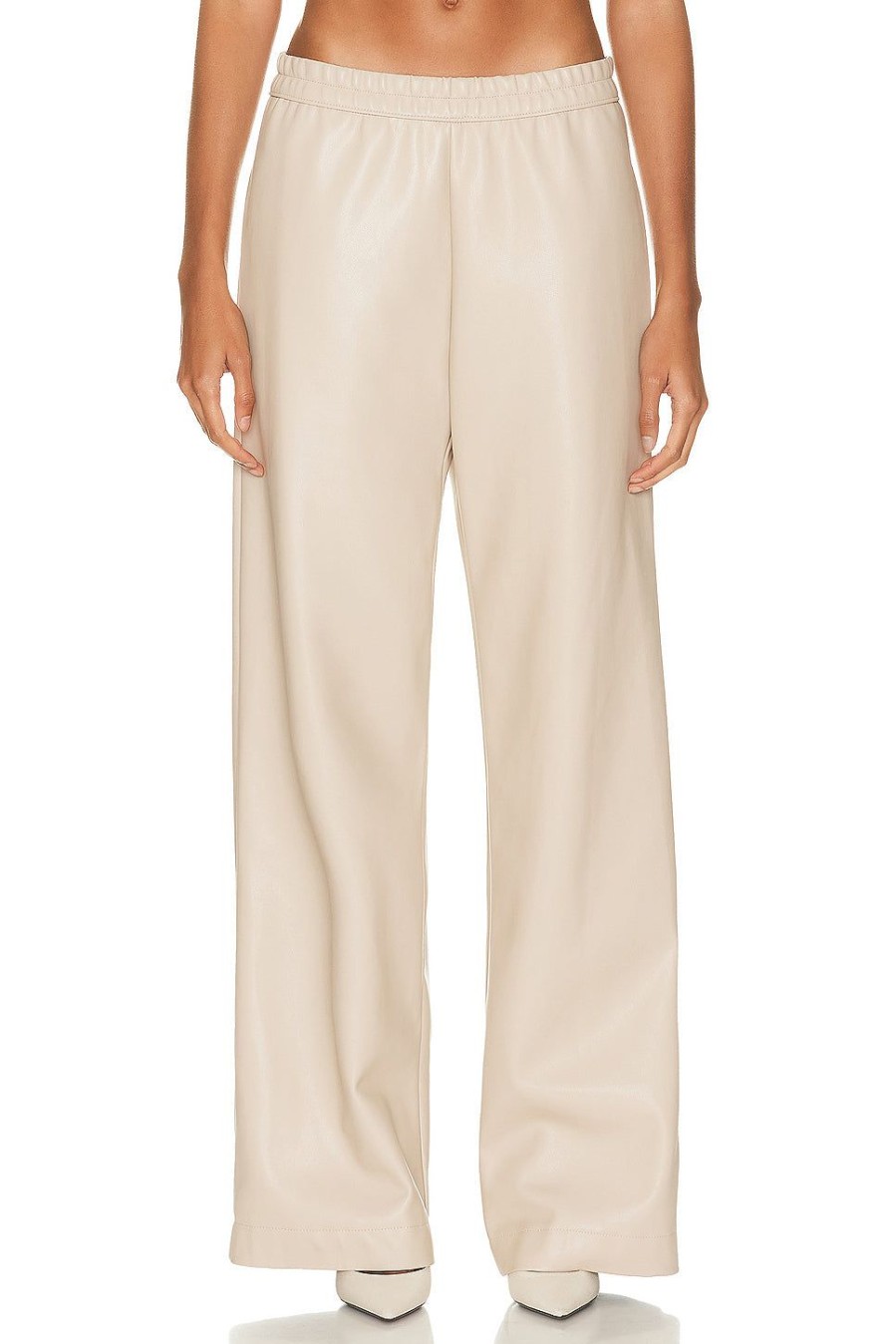 Women Enza Costa Pants | Soft Leather Straight Leg Pant Khaki