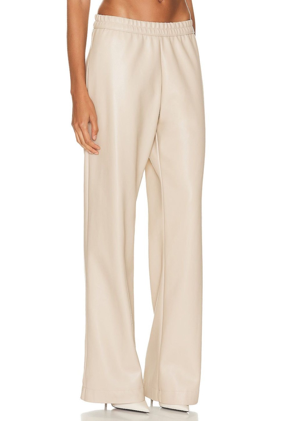 Women Enza Costa Pants | Soft Leather Straight Leg Pant Khaki