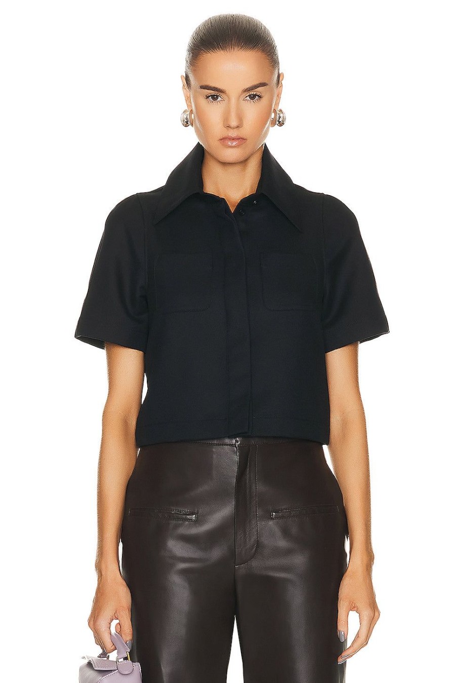 Women Loewe Tops | Reproportioned Shirt Black