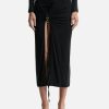 Women Jacquemus Skirts | La Jupe Pareo Croissant Black