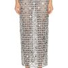 Women Johanna Ortiz Skirts | Embroidered Slip Skirt Silver