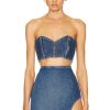 Women MONOT Tops | Sweetheart Denim Bandeau Indigo