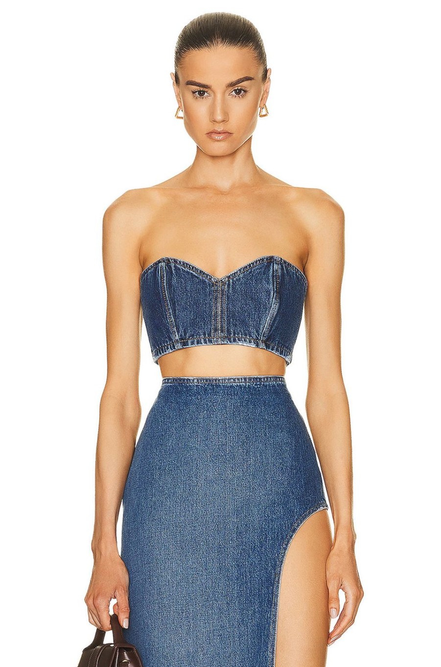 Women MONOT Tops | Sweetheart Denim Bandeau Indigo