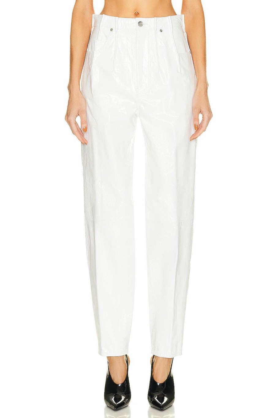 Women RtA Pants | Ele Pant White Crinkle