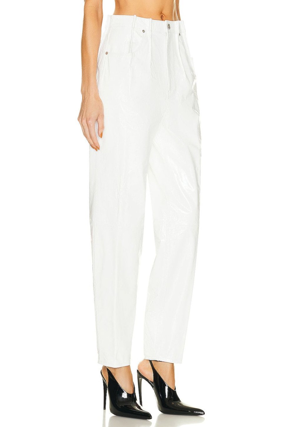 Women RtA Pants | Ele Pant White Crinkle