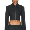 Women Acne Studios Jackets & Coats | Crop Jacket Charcoal Grey