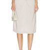 Women MATTHEW BRUCH Skirts | Twist Midi Skirt Oatmeal Stripe