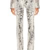 Women Mugler Pants | Printed Straight Leg Pant Wrapped Snake Roccia