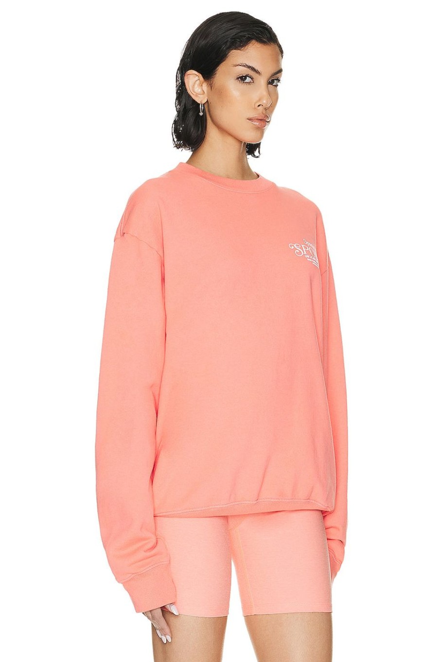 Women Sporty & Rich Sweaters & Knits | Bardot Sports Crewneck Sweatshirt Strawberry & White