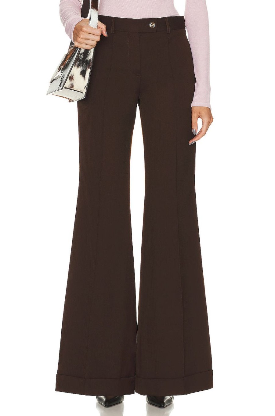 Women Acne Studios Pants | Flare Trouser Chestnut Brown