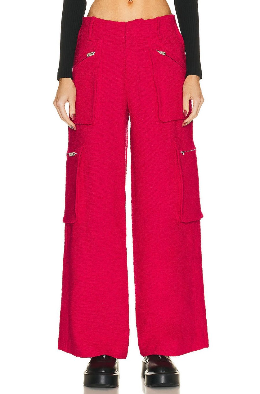 Women Amiri Pants | Wide Leg Cargo Pant Fuchsia