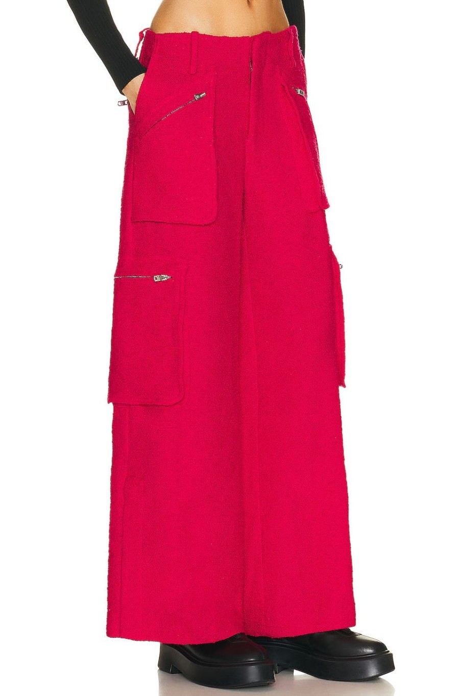 Women Amiri Pants | Wide Leg Cargo Pant Fuchsia