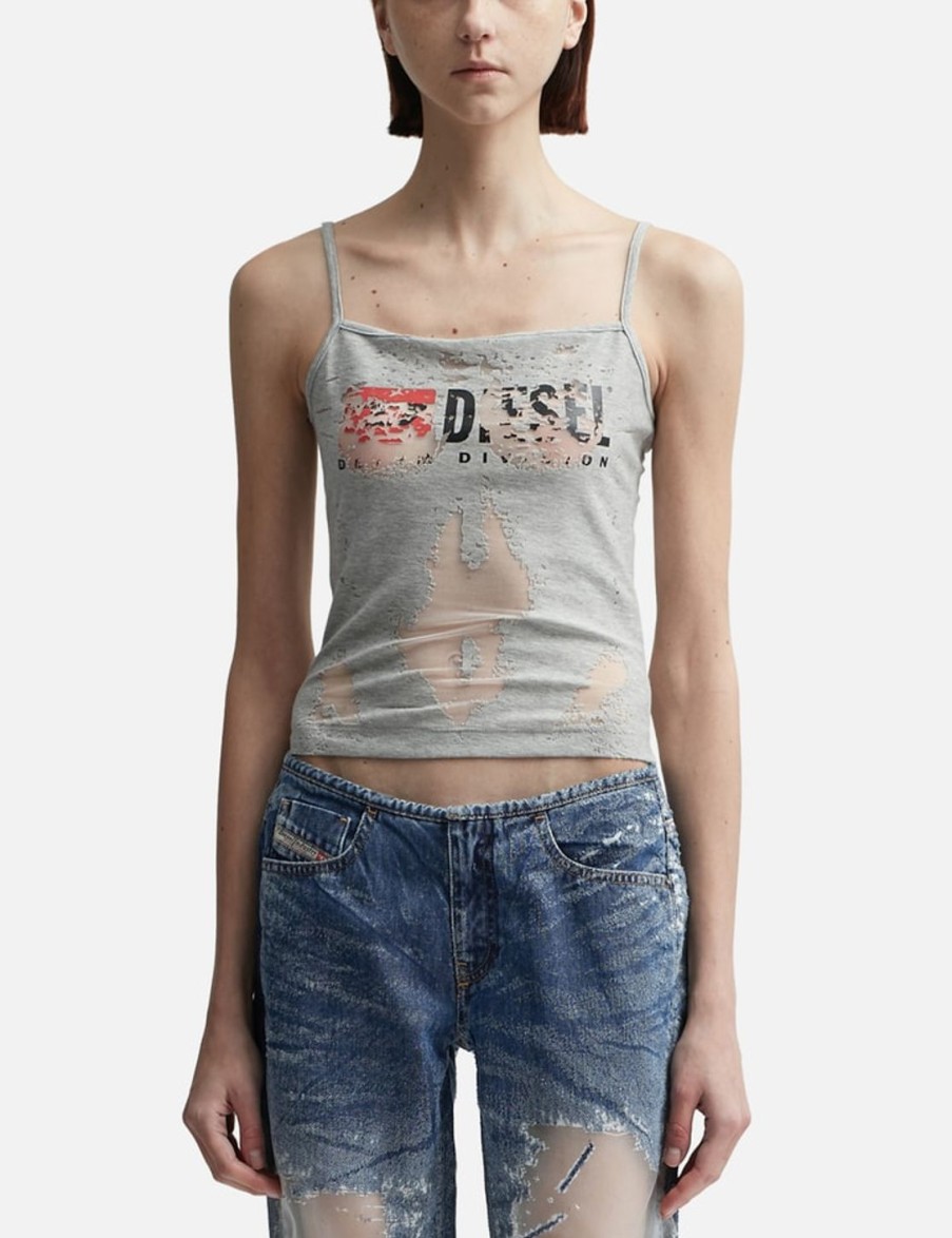 Women Diesel Tops | T-Hoper Devo Tank Top Grey