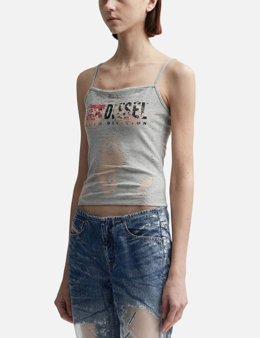 Women Diesel Tops | T-Hoper Devo Tank Top Grey