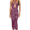 Women Alex Perry Dresses | Caton Ruched Halter Twist Dress Pink