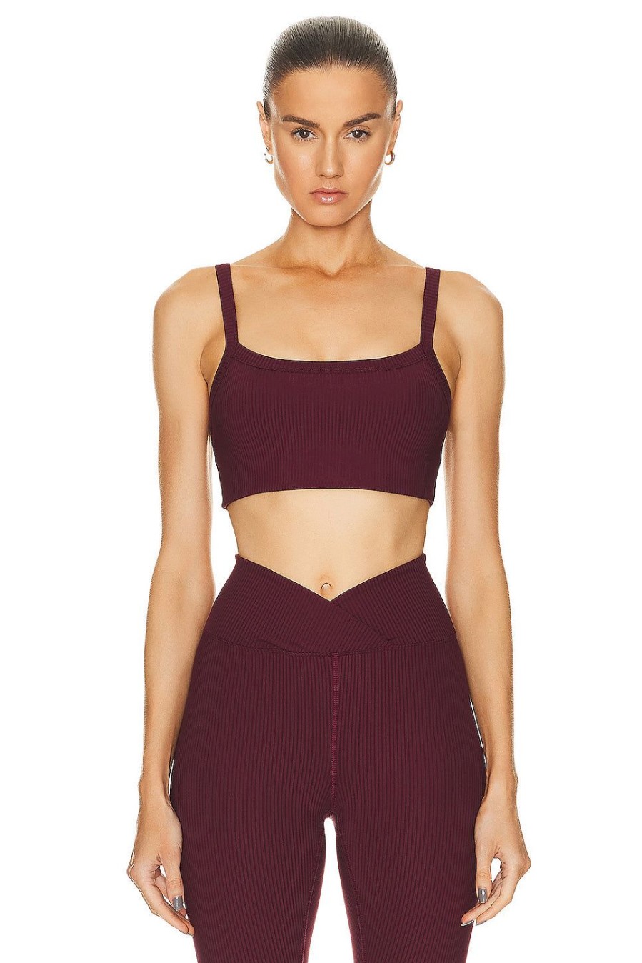 Women YEAR OF OURS Activewear | Ribbed Sports Bralette Dark Cherry