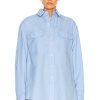 Women WARDROBE.NYC Tops | Oversize Shirt Blue